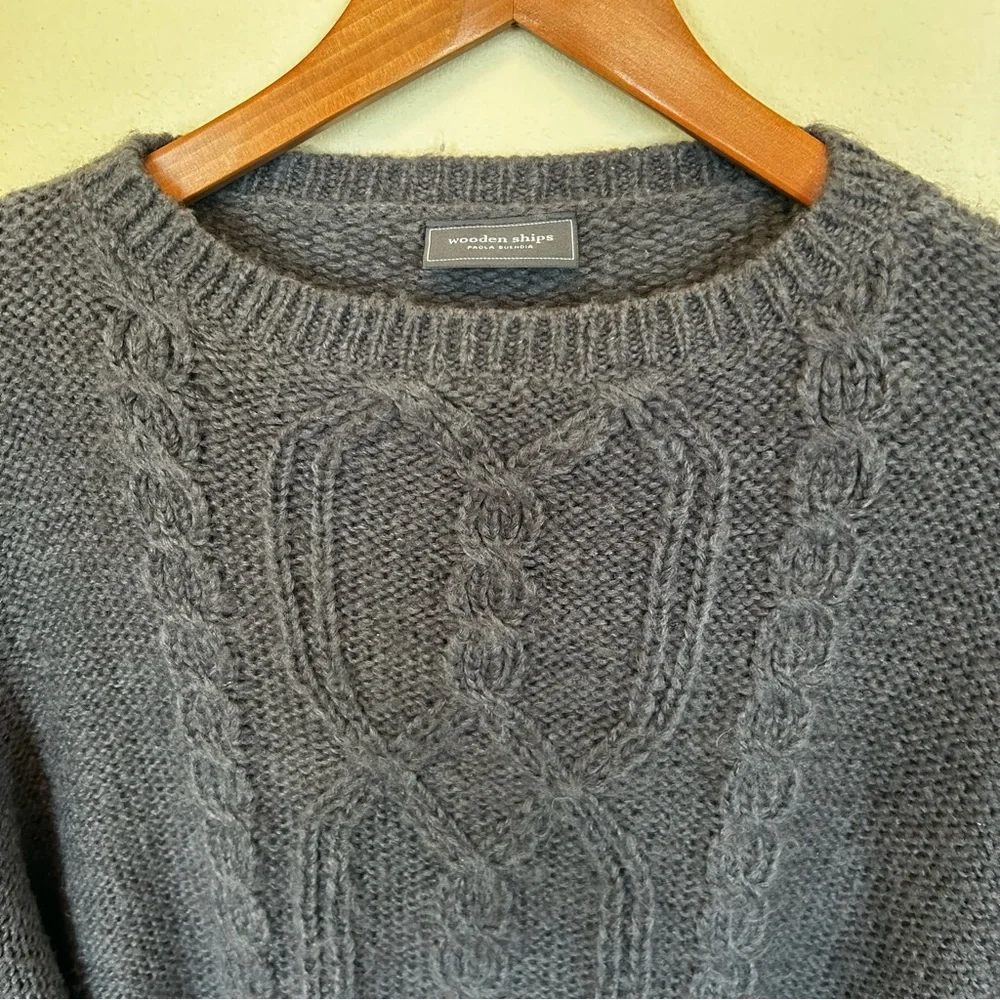 Wooden Ships Gray Mohair Wool Blend Sweater Size S/M - Picture 3 of 6